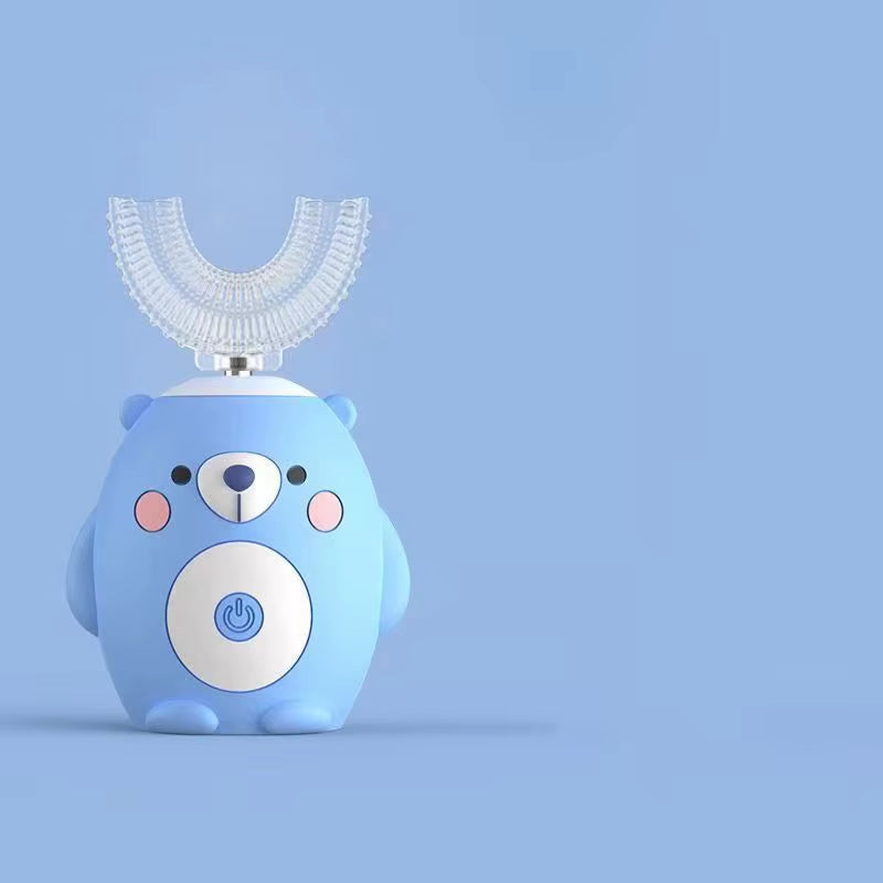 Revolutionary 360° Sonic Electric Toothbrush for Kids - U-Shaped Automatic Silicone Design with Smart Timer, Rechargeable Battery, and Blue Light Disinfection - LUXURY