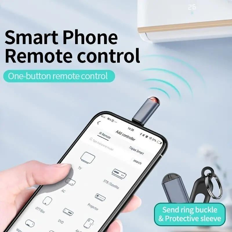 Universal Smartphone Infrared Remote Control Adapter: Mini Remote Compatible with TV, Air Conditioner, Fan, Camera, and More - Type-C Compatible - LUXURY