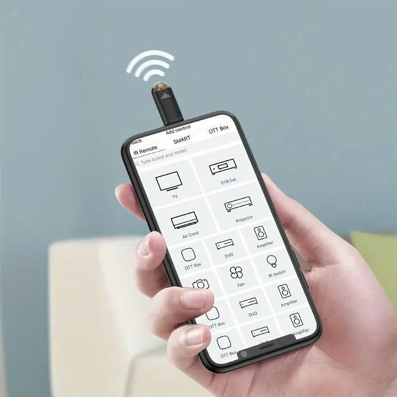 Universal Smartphone Infrared Remote Control Adapter: Mini Remote Compatible with TV, Air Conditioner, Fan, Camera, and More - Type-C Compatible - LUXURY