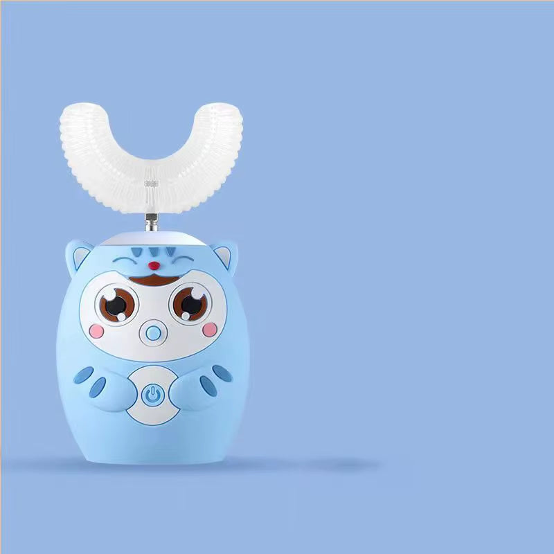 Revolutionary 360° Sonic Electric Toothbrush for Kids - U-Shaped Automatic Silicone Design with Smart Timer, Rechargeable Battery, and Blue Light Disinfection - LUXURY