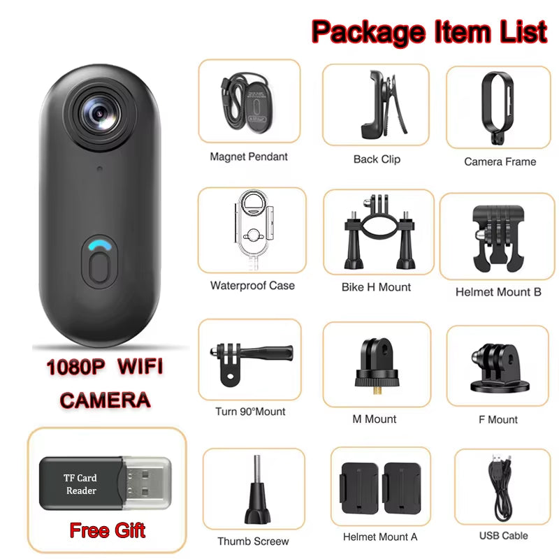 4K Mini Wearable Camera with Magnetic Attachment and Waterproof Shell for Cycling and Motorcycle Vlogging - LUXURY