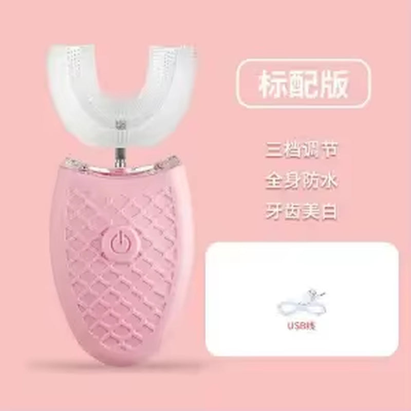 U-Shaped Automatic Ultrasonic Toothbrush with 360° Full Mouth Whitening, Wireless Charging, and Waterproof Design - LUXURY